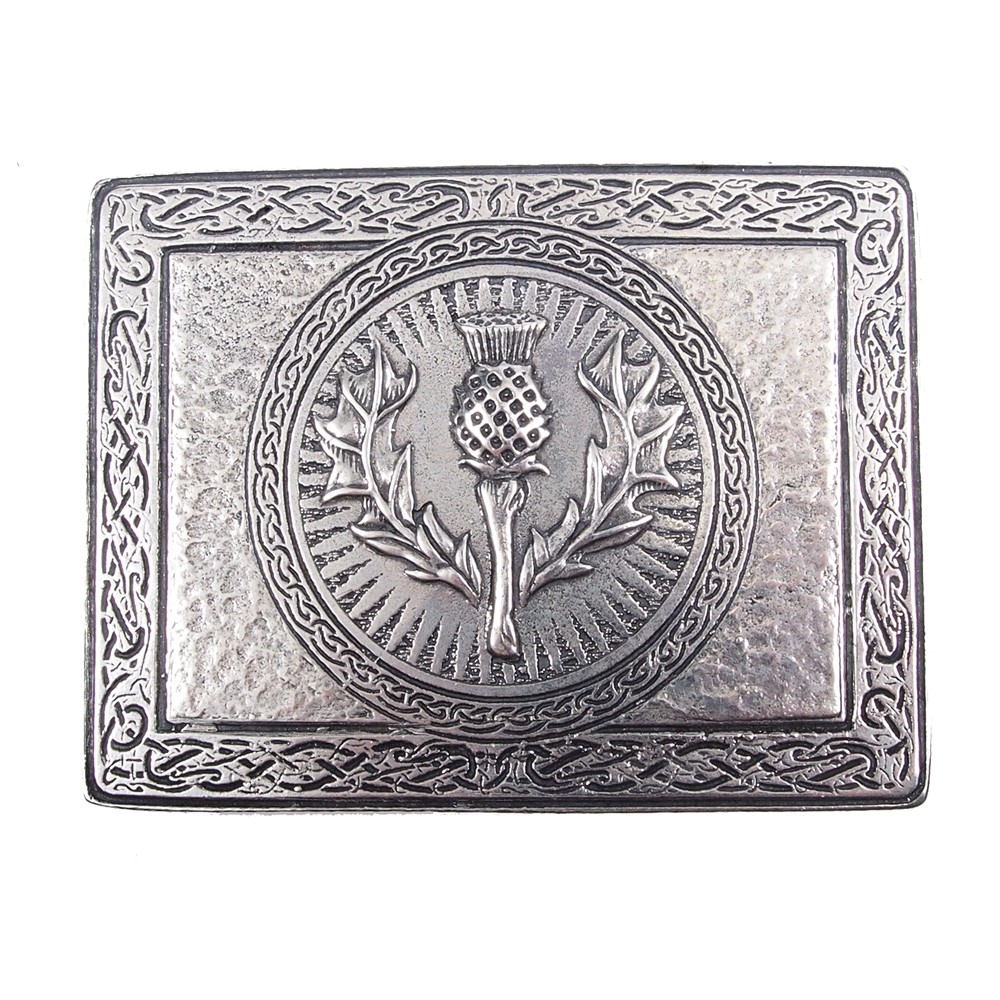 Belt Buckle with Thistle