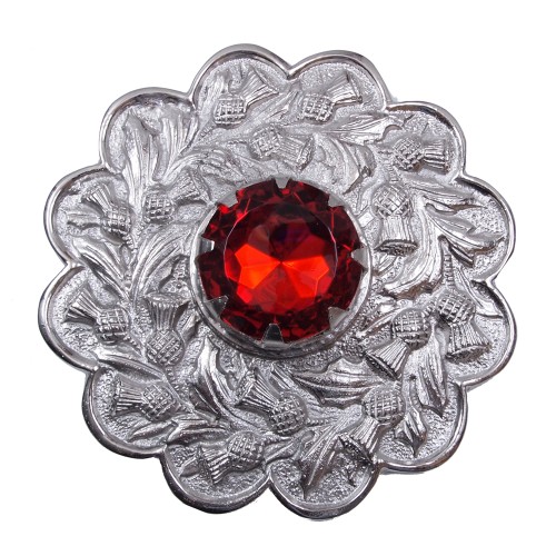 Large Plaid Brooch - Thistle