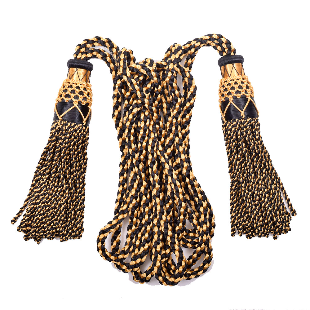Heritage Black and Gold Silk Bagpipe Cords
