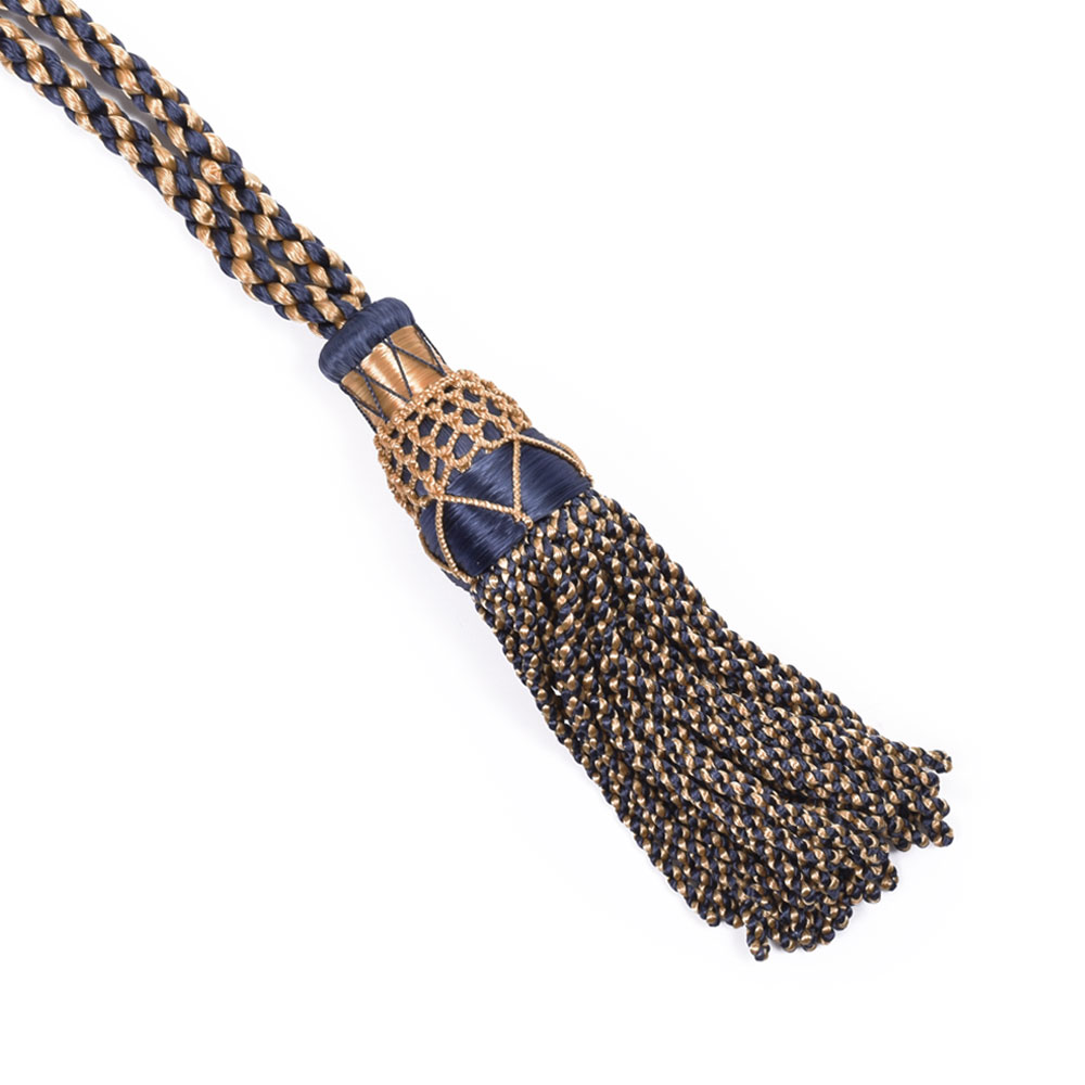 Heritage Navy and Gold Silk Bagpipe Cords