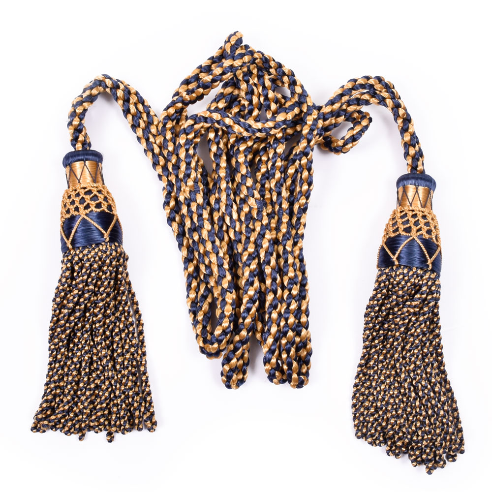 Heritage Navy and Gold Silk Bagpipe Cords