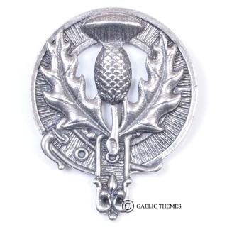 thumbnail image 2 of Scottish Glengarry Cap Badge – Thistle Emblem, Antique Finish, British Army Style, 2" 2 of 4